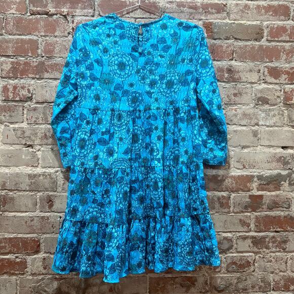 Zara Sharon Floral Tiered Babydoll Swing Mini Dress Blogger Favorite Size S - Picture 10 of 10